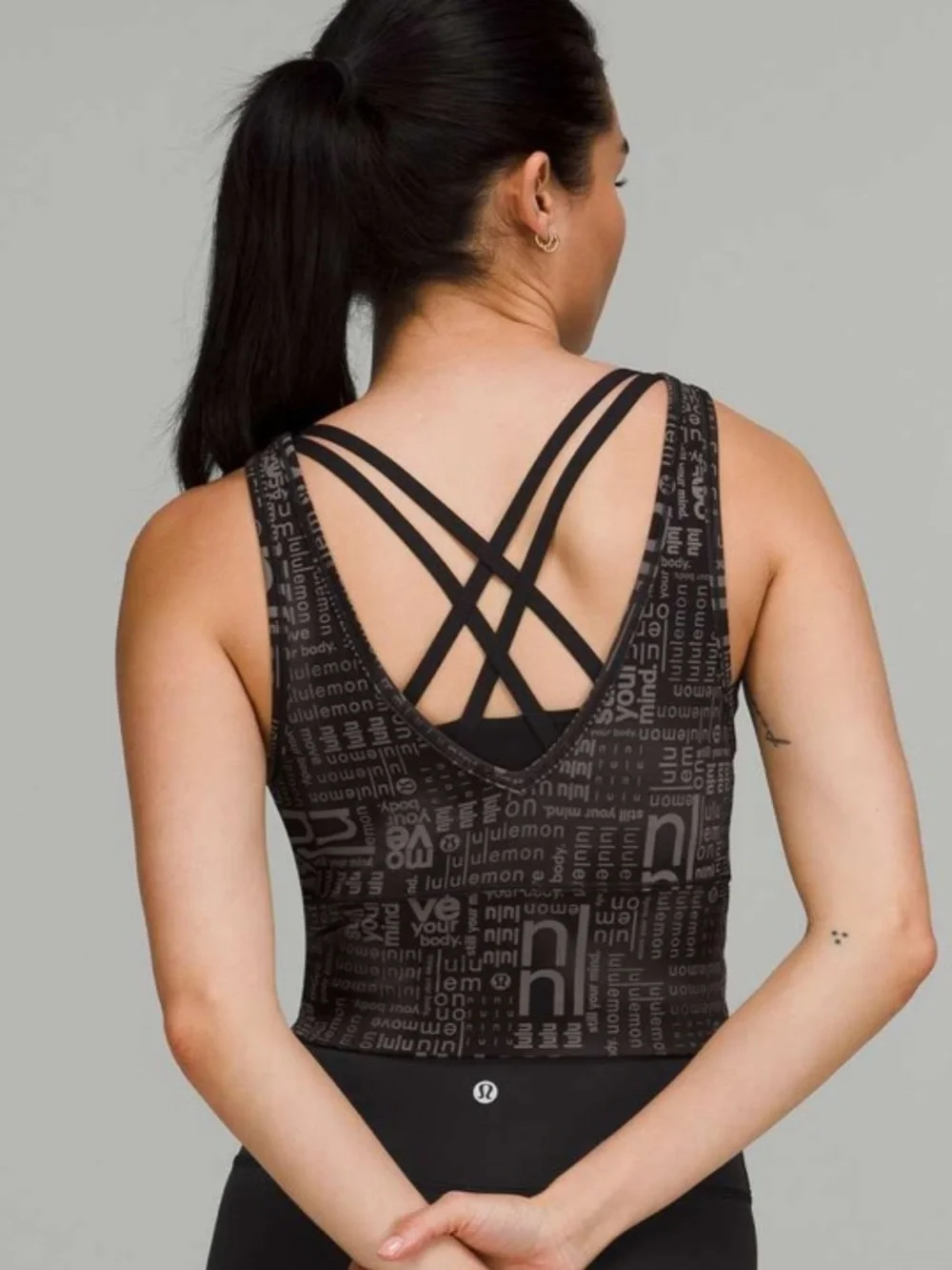 Lululemon Power Pivot Everlux Tank Top *Motif Ombre Black Multi Size Large